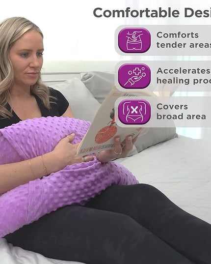 Zomaple Hysterectomy Pillow- Super Comfy Shock Absorbing Hysterectomy Recovery Pillow with 2 Pockets and Gel Pack- Tummy Pillow with Hands Placement Pouch - LeafyLoom