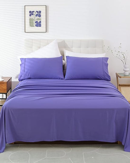 Twin Sheet Set - 3 Piece Soft Breathable Bed Sheets for Twin Size Bed, Extra Deep Pocket Lxuury Brushed Sheets, Cooling Hotel Bedding Sheets and Pillowcases, Wrinkle Free Oeko-Tex Sheets - LeafyLoom