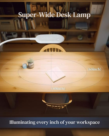LED Desk Clamp Lamp, Eye Care Table Light Bright Enough for 700 Lumen, 10W Dimmable & 3 Color Modes, Flexible Gooseneck Touch Desk Lights for Home/Office/Reading/Work (White) - LeafyLoom