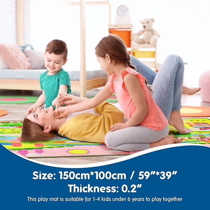 Enchanting Children's Pink Castle Rug with Cartoon Park-Flower,Shoes,Clothes,House Design-Perfect for Imaginative Play-Cozy Princess Rug-Ideal for Playrooms and Bedrooms-Safe & Fun kids rug non skid - LeafyLoom