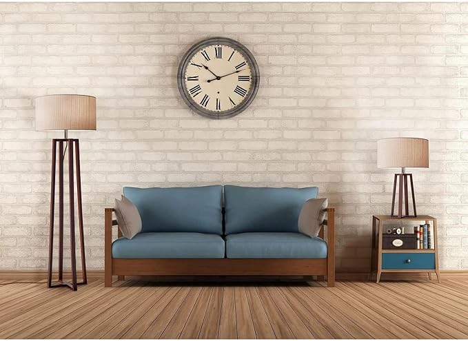 Adesso 1504-15 Quinn Floor Lamp, 60 in, 150 W Incandescent/CFL, Walnut Birch Wood, 1 Wooden Lamp , White - LeafyLoom