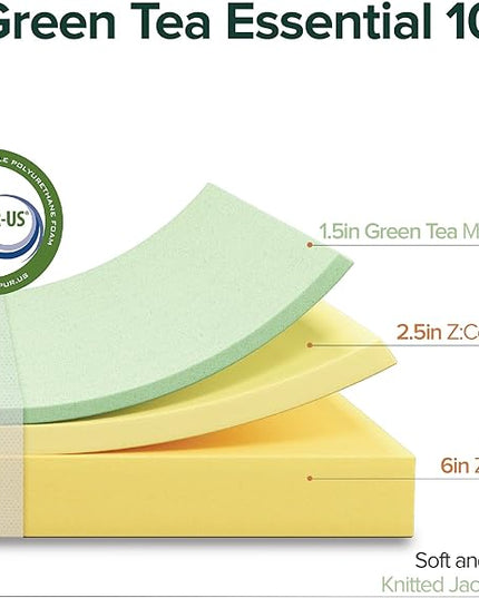 ZINUS 10 Inch Green Tea Essential Memory FoamMattress / Bed-in-a-Box / AffordableMattress / CertiPUR-US Certified, Twin - LeafyLoom