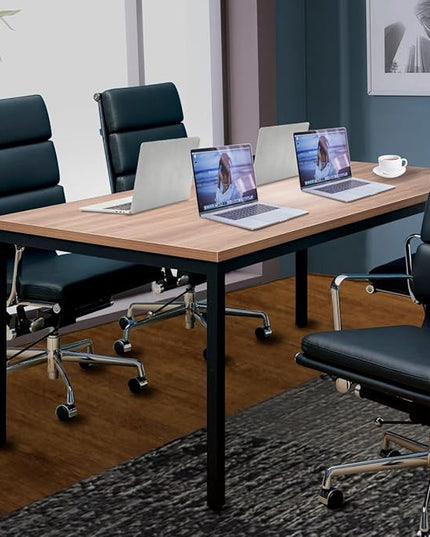 Large Table 35x70 Inches Computer Desk/Dining Table, Office Desk Sturdy Writing Workstation for Home Office Modern Simple Sturdy Laptop Study Table- Walnut - LeafyLoom
