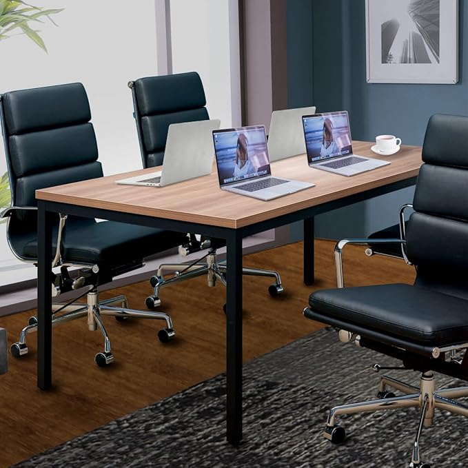 Large Table 35x70 Inches Computer Desk/Dining Table, Office Desk Sturdy Writing Workstation for Home Office Modern Simple Sturdy Laptop Study Table- Walnut - LeafyLoom