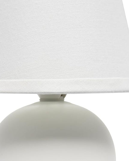 Simple Designs LT2008-OFF Mini Ceramic Globe Table Lamp, Off White - LeafyLoom
