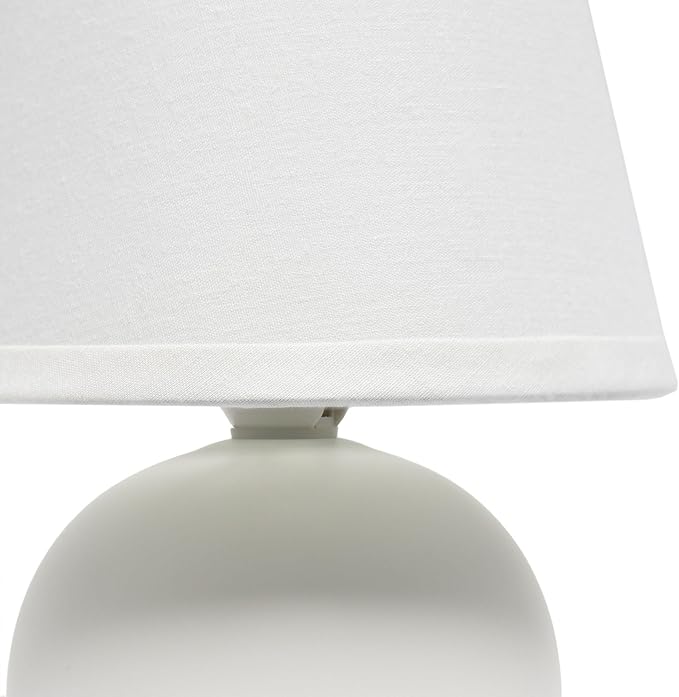 Simple Designs LT2008-OFF Mini Ceramic Globe Table Lamp, Off White - LeafyLoom