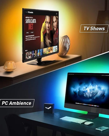 Nexillumi LED Lights for TV, 6.56ft TV LED Backlight for 24-31 Inch, RGB LED Strip Lights Behind TV, APP Remote Control Music Sync TV Led Lights for Bedroom Nexillumi
