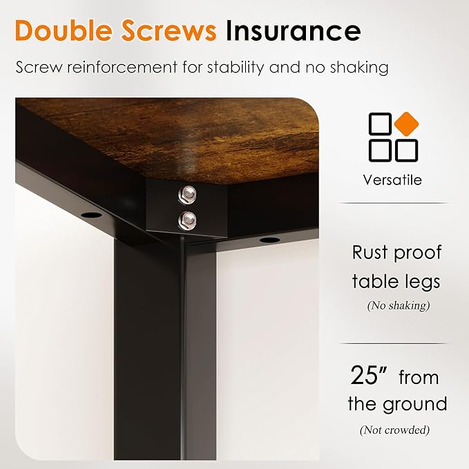 DlandHome 31.5 Inches Small Computer Desk for Home Office Table Writing Table for Small Spaces Study Table Laptop Desk (Retro) - LeafyLoom