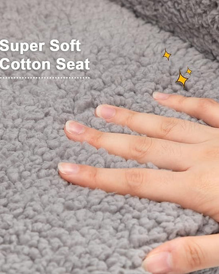 ALIMORDEN Kids Ultra-Soft Snuggle Foam Filled Chair, Toddler Cuddly Sherpa Reading Couch for Boys and Girls, Grey - LeafyLoom