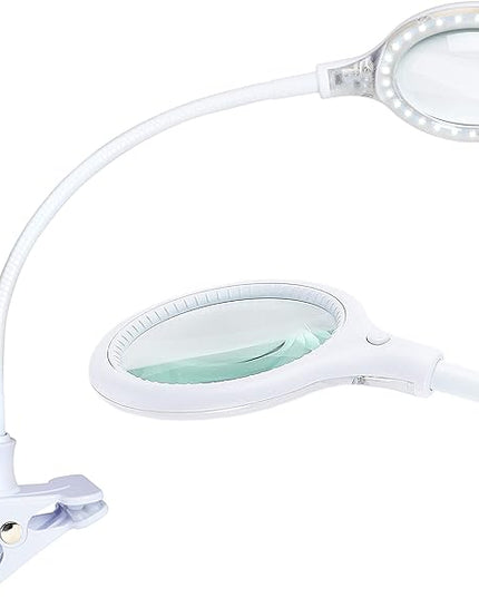 Brightech LightView Flex Magnifying Desk Lamp, 1.75X Light Magnifier, Adjustable Magnifying Glass with Light for Crafts, Reading, Close Work - LeafyLoom