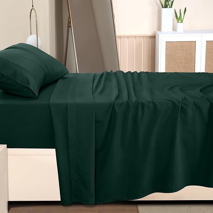 Utopia Bedding Twin Bed Sheets Set - 3 Piece Bedding - Brushed Microfiber - Shrinkage and Fade Resistant - Easy Care (Twin, Emerald) - LeafyLoom