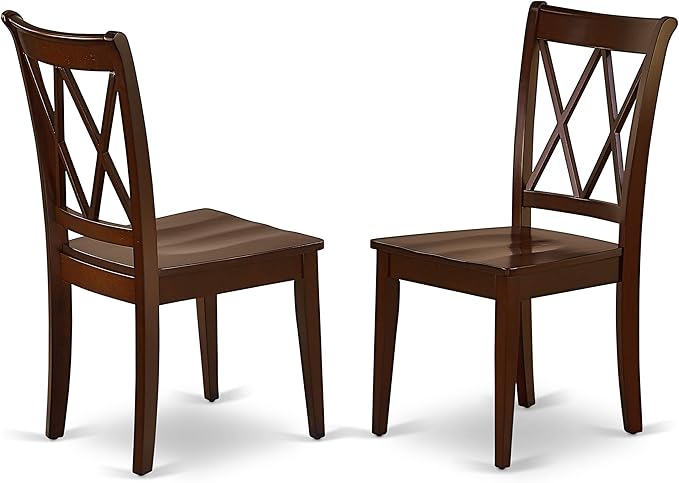 East West Furniture NOCL5-MAH-W 5 Piece Dining Set Includes a Rectangle Dining Table with Butterfly Leaf and 4 Kitchen Chairs, 32x54 Inch, Mahogany - LeafyLoom