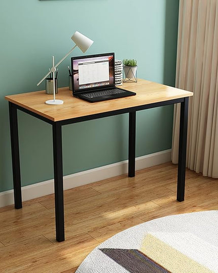 SogesGame Small Computer Desk, 39.4 inches Small Office Desk Computer Table Study Writing Desk Workstation for Home Office,Teak Black - LeafyLoom
