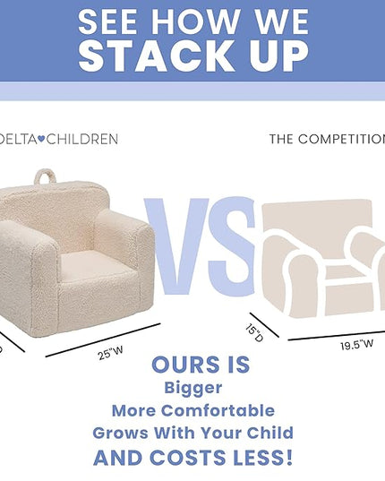 Delta Children Cozee Sherpa Chair, Cream - LeafyLoom