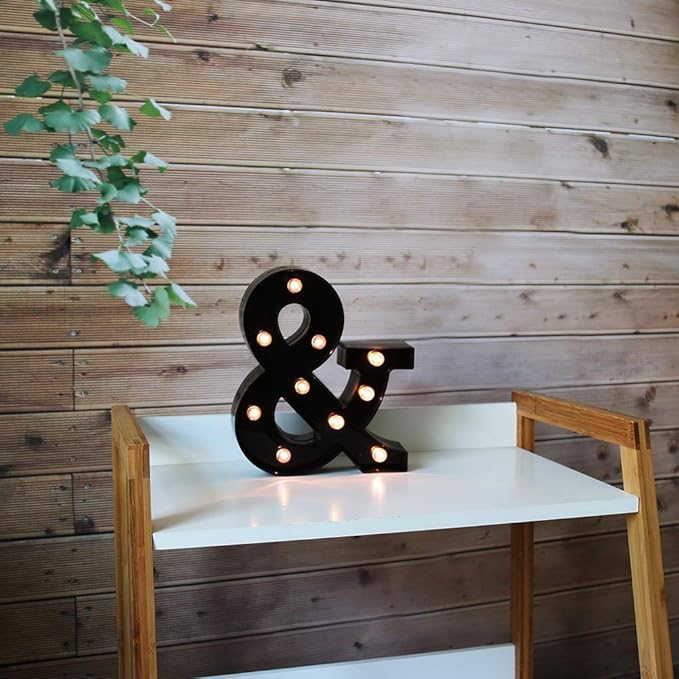 Light Up Black Alphabet Marquee Letters Sign LED Marquee Number Lights Sign for Night Light Home Bar Christmas Lamp Birthday Party Wedding Decoration & - LeafyLoom