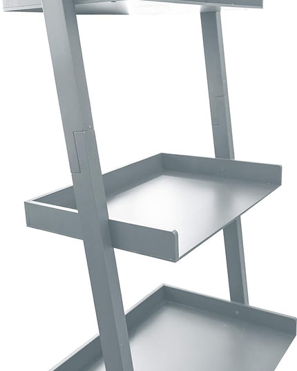 Kiera Grace Providence Hadfield 5 Tier Ladder Shelf, Leaning Bookshelf Storage Rack for Home, Office, 18" x 67", Cloud Grey - LeafyLoom