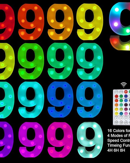 Letter LED Lights, 16 Colors Changing LED Marquee Letter Lights, Dimmable Night Lights for Wedding, Birthday, Holiday, Party, Bar, Christmas Decoration,Dorm Room Decor-Multicolor 9 - LeafyLoom