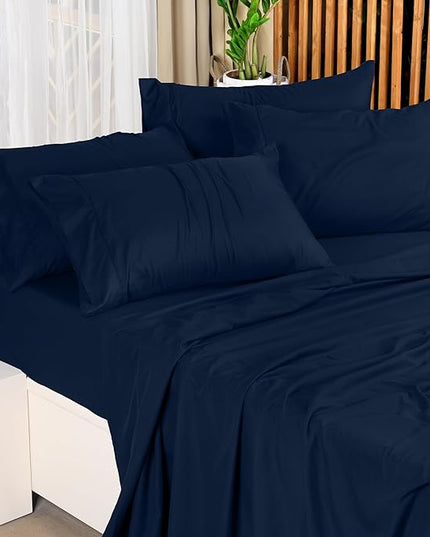 Utopia Bedding California King Bed Sheets Set - 4 Piece Bedding - Brushed Microfiber - Shrinkage and Fade Resistant - Easy Care (California King, Navy) - LeafyLoom