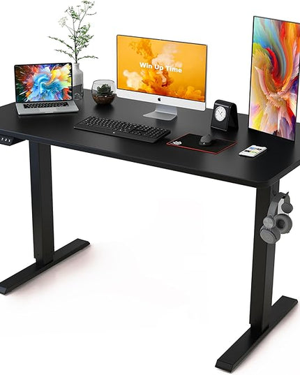 63 x 24 Inches Standing Desk Adjustable Height with Splice Board- Stand Up Desk, Electric Standing Desk, Sit to Stand Desk for Home & Office Computer Desk - LeafyLoom
