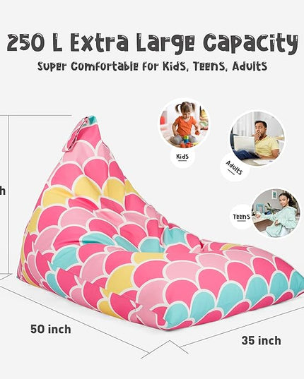 Nobildonna Stuffed Animal Storage Bean Bag for Kids (No Filler), Extra Large 250L Bean Bag Chair Cover Only, Washable Beanbag Without Filling Soft Premium Canvas Stuffable Bean Bag Cover (Mermaid) - LeafyLoom