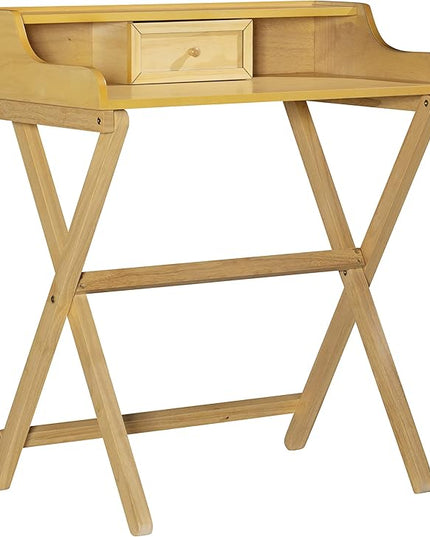 Linon Mable Folding Desk, Natural - LeafyLoom
