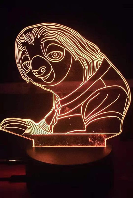 Birthday Gift Sloth Lamp - 3D Optical Illusion 2 Functions multi colors USB Charging or AA Battery - Acrylic Panel Funny Sloth Flash Light Gifts for Kids BF GF Son & Daughter - LeafyLoom