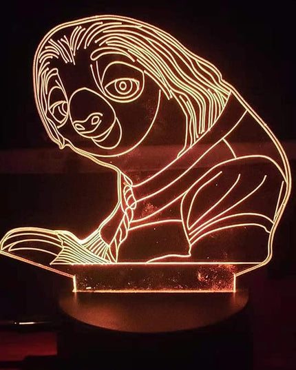 Birthday Gift Sloth Lamp - 3D Optical Illusion 2 Functions multi colors USB Charging or AA Battery - Acrylic Panel Funny Sloth Flash Light Gifts for Kids BF GF Son & Daughter - LeafyLoom