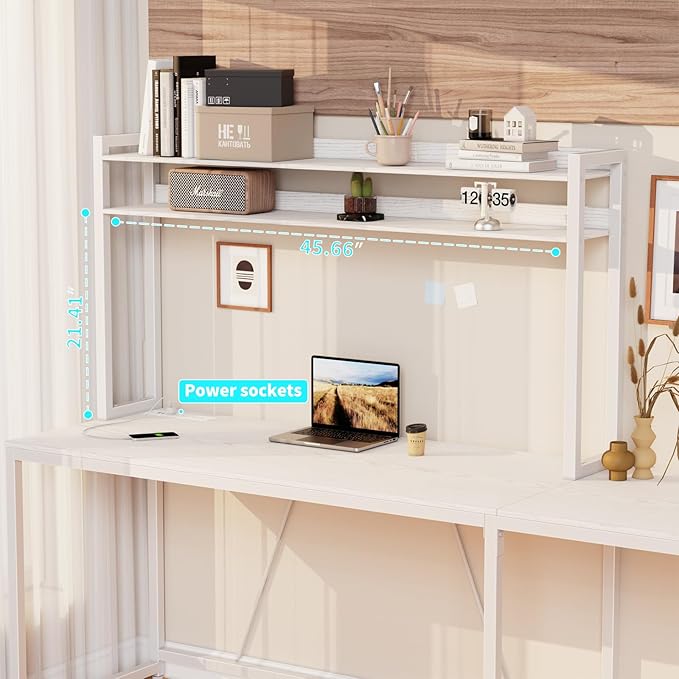 L Shaped Gaming Desk, Reversible L Shaped Computer Desk with Drawers, Led Lights & Power Outlets for Home Office White - LeafyLoom