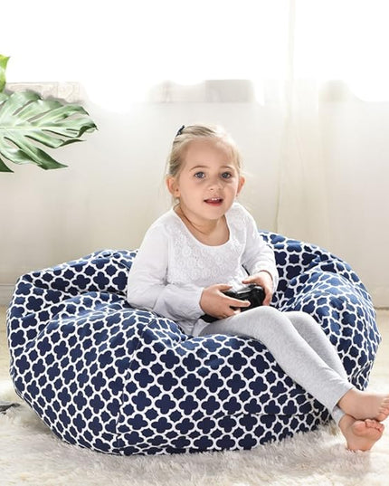YuppieLife Kids Storage Bean Bag Cover（No Filling）Toy Organizer|Carrying Handle Sofa|Available for Kids and Teenager|Cuddle Chair|Machine Washable and Durable（27“,Leaf Clover） - LeafyLoom