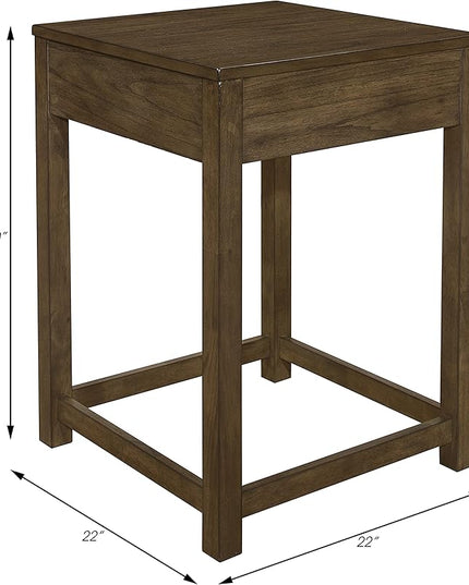 Lexicon Ozias Square Home Office Corner Unit Table, 22" x 22", Brown Gray - LeafyLoom