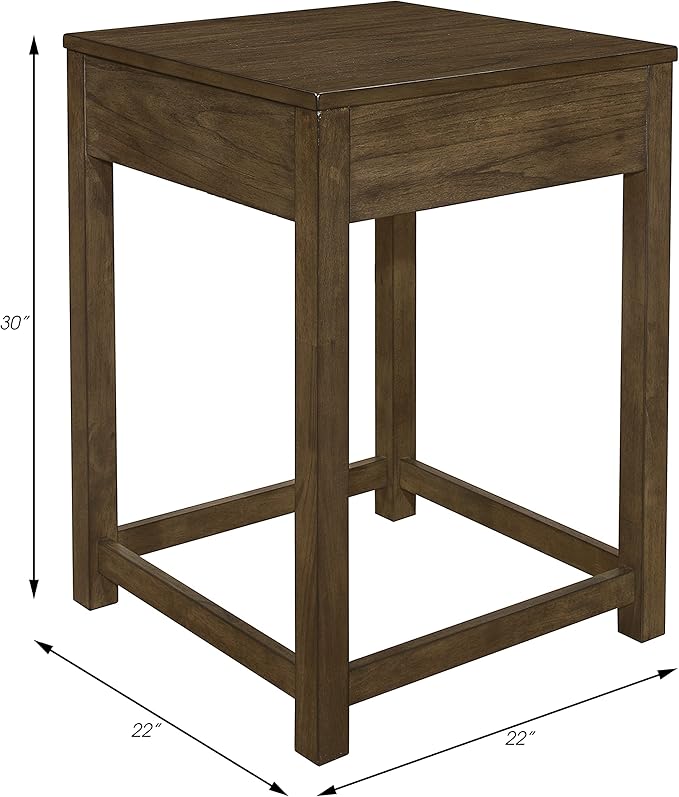 Lexicon Ozias Square Home Office Corner Unit Table, 22" x 22", Brown Gray - LeafyLoom