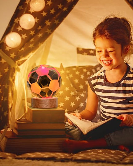 Large 3D Soccer Ball Night Light, Soccer Lamp 16 Color Changing with Remote Control for Bedroom Decor, Cool Desk Decor Gift for Teens Boys, Football - LeafyLoom