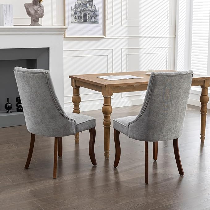 NicBex Haerin-SD-00129-LWJ Dining Chairs, 24.6"x19.7"x37.5", Gray - LeafyLoom