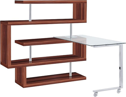 NicBex Kimberly-DW-00026-LWJ Home Office Desks, 55"x24"x54", Walnut - LeafyLoom