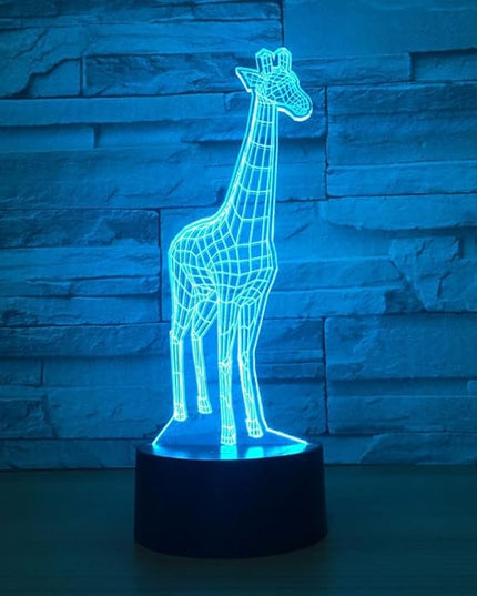 Animals Giraffe 3D Night Light Touch LED Table Desk Lamps 7 Color Changeable Desk Lamp Table Household Room Decoration Gift,Birthday Gift Christmas Gift Toys for Children Kids - LeafyLoom