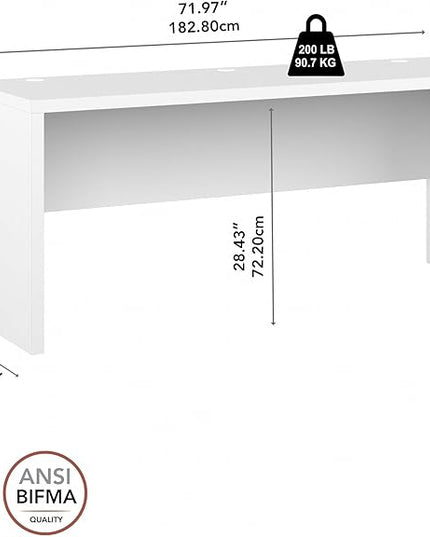 Bush Business Furniture Echo Computer Desk, 72W, Gray Sand - LeafyLoom