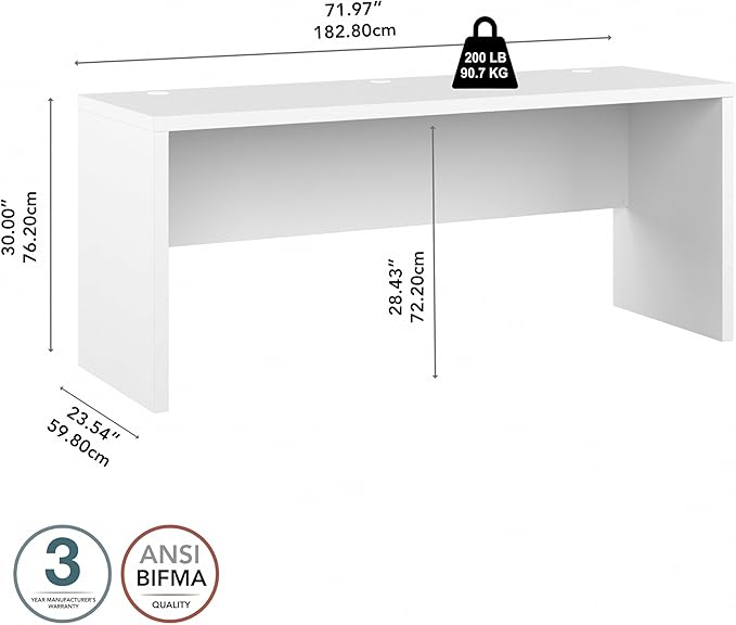 Bush Business Furniture Echo Computer Desk, 72W, Gray Sand - LeafyLoom