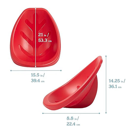 ECR4Kids Leaf Floor Seat, Rocker Chair, Red, 6-Piece - LeafyLoom