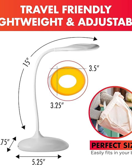 Mito Red Light - Amber Light Lamp - Portable & Flexible Amber Table Lamp - Cordless Lamp, Rechargeable Reading Lamp - Amber Lamp - LeafyLoom