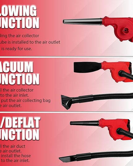 PEDONYMini Cordless Leaf Blower for Milwaukee 18V Battery, Vacuum150CFM Up to 120MPH, 2-in-1 Handle Electric Blower(Battery Not Included) - LeafyLoom