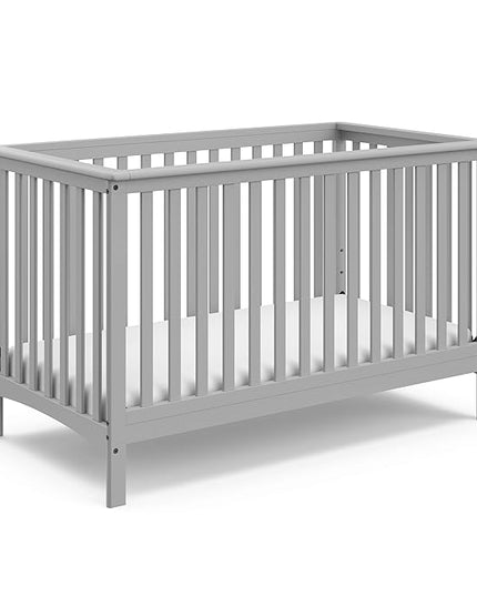 Storkcraft Hillcrest 4-in-1 Convertible Crib (Pebble Gray) - Converts to Daybed, Toddler Bed, and Full-Size Bed, Fits Standard Full-Size Crib Mattress, Adjustable Mattress Support Base - LeafyLoom