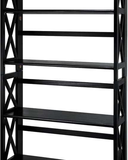 Casual Home Montego 3-Shelf Folding Bookcase, Black - LeafyLoom