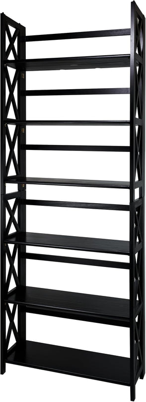 Casual Home Montego 3-Shelf Folding Bookcase, Black - LeafyLoom