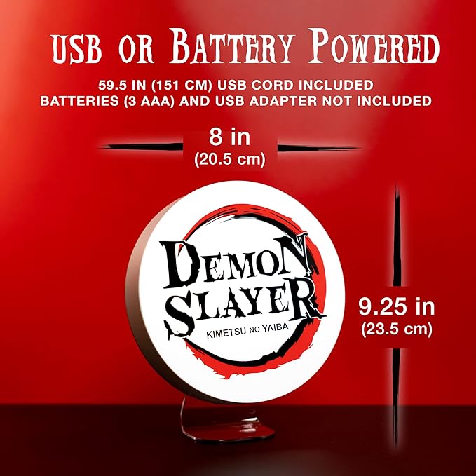 Demon Slayer Logo Light, Free Standing or Wall Mount Decorative Light - LeafyLoom