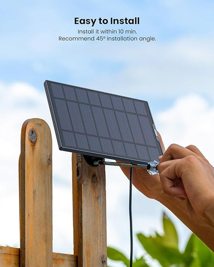 ieGeek Solar Panel for Wireless Outdoor Security Camera, Compatible with DC 5V Rechargeable Battery Powered Surveillance Cam,5V 1A 3W Type C Port, 9.5ft Cable, Adjustable Mounting Bracket(No Camera) ieGeek