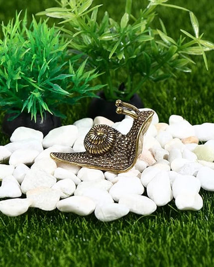 Vintage Solid Brass Small Snail Figurine - Cute Desk Decor for Collectors - Perfect Office or Home Accent(Small Snail) - LeafyLoom