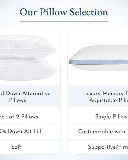 California Design Den 2-Pack Bed Pillows king size set of 2 for Sleeping, Cooling Luxury Hotel Pillows, for Back, Stomach or Side Sleepers - LeafyLoom