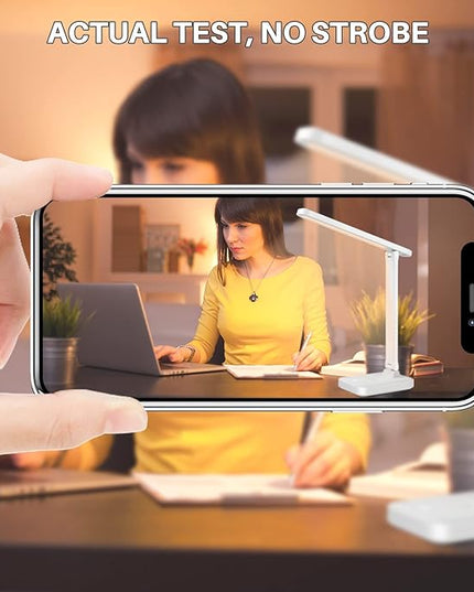 LED Desk Lamp with Touch Control for Reading, No Flicker, 3 Color Modes, Foldable for Table and Eye Caring for Office, Home, Dormitory, USB Interface DC5V 1A - LeafyLoom