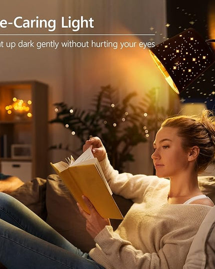 LED Floor Lamp, Standing Lamp for Living Room with Linen Lamp Shade,Adjustable Gooseneck Modern Reading Light,Floor Lamps for Bedroom,Office,Farmhouse,6W LED Bulb Included - LeafyLoom