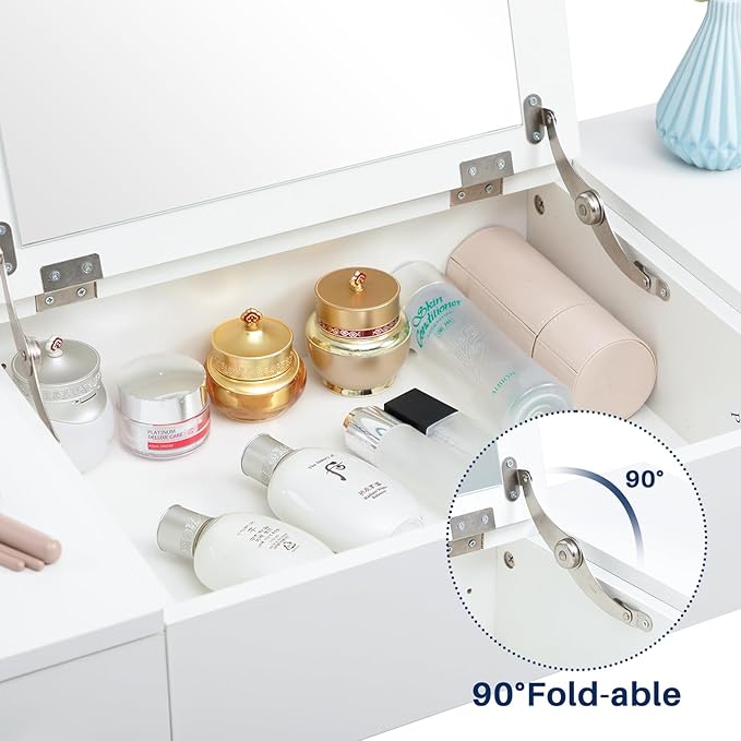 ALIMORDEN Floating Shelf with Mirror and Drawer,Floating Drawer for Bathroom, White Wall Mounted Desk,Pull Out Drawer, 31 inches Surface, Floating Wall Desk, Hanging Desk, White - LeafyLoom